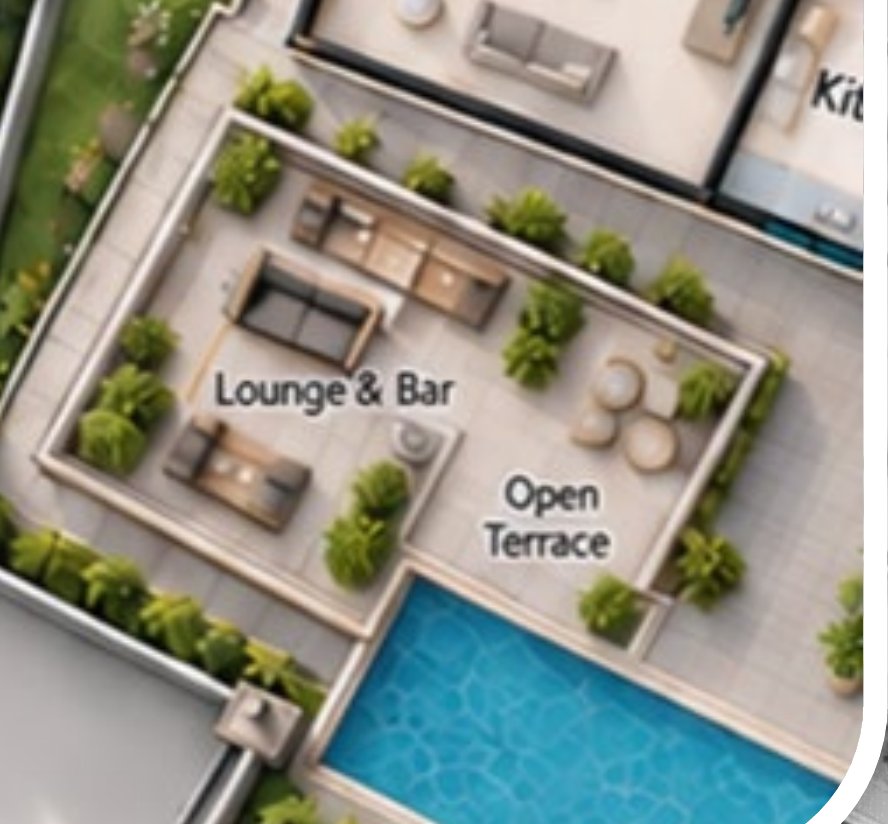 Gym roof lounge detail