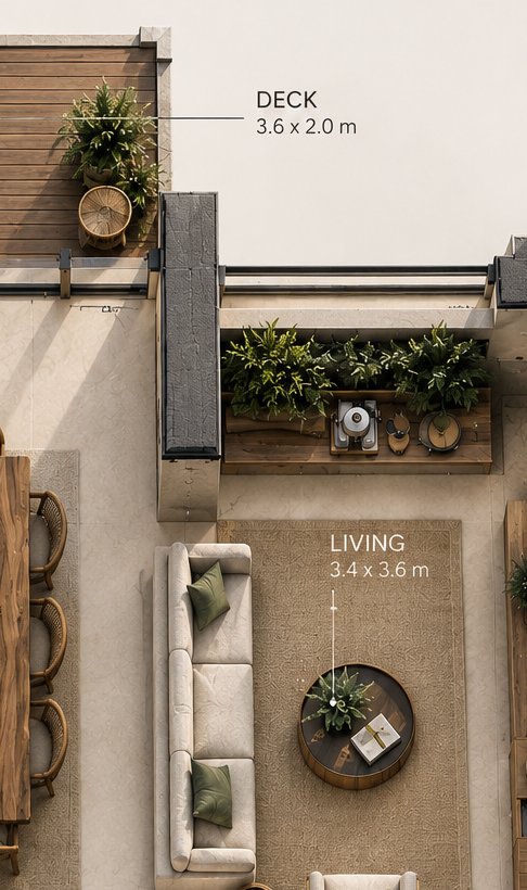 Living room and deck room group