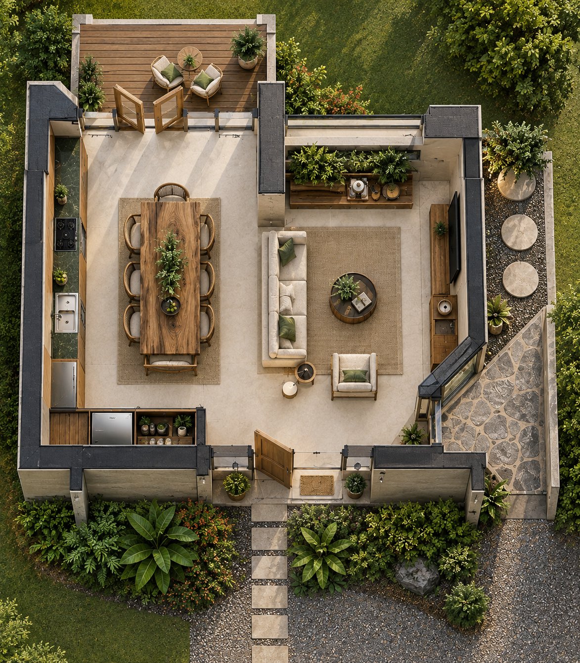 Developed top-down render