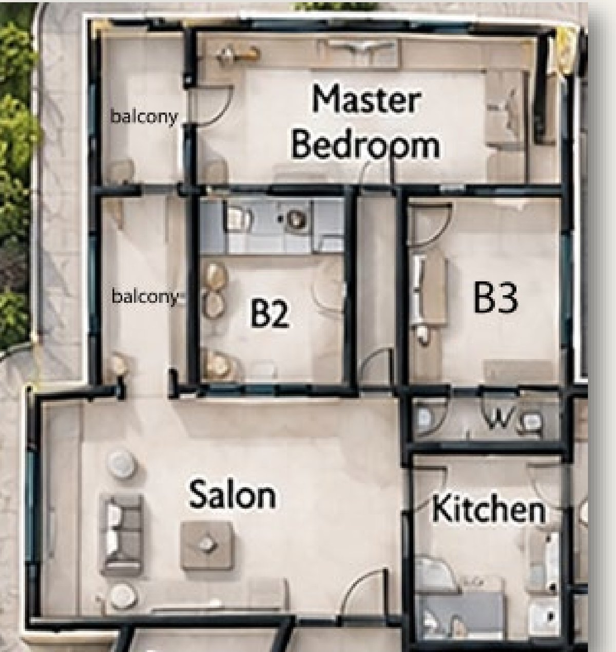 Unit A three-bedroom family unit