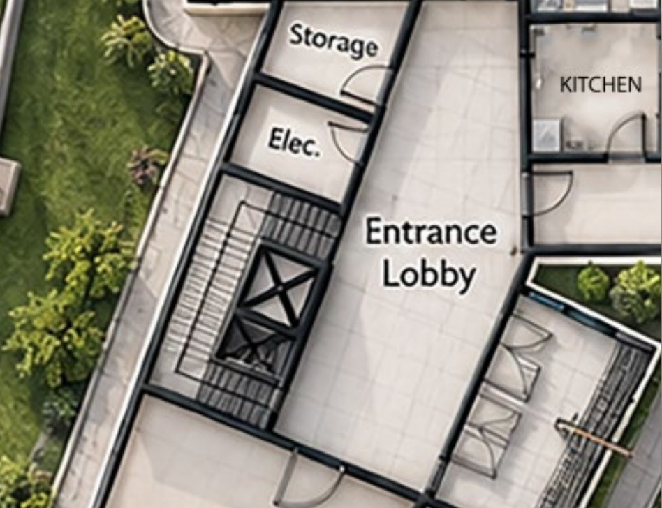 Unit C shared entrance core